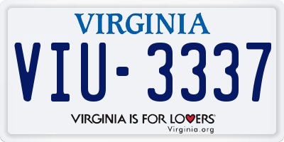 VA license plate VIU3337
