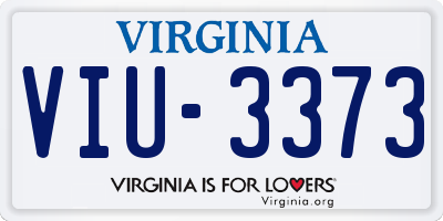 VA license plate VIU3373