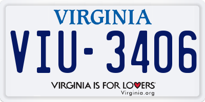 VA license plate VIU3406