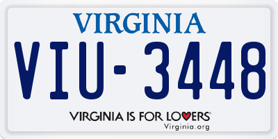 VA license plate VIU3448