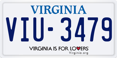 VA license plate VIU3479
