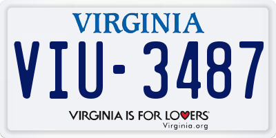 VA license plate VIU3487