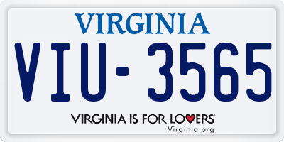 VA license plate VIU3565
