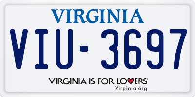 VA license plate VIU3697