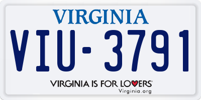 VA license plate VIU3791