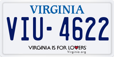 VA license plate VIU4622