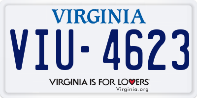 VA license plate VIU4623