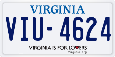 VA license plate VIU4624