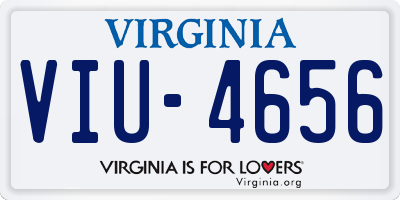 VA license plate VIU4656