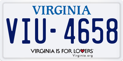 VA license plate VIU4658