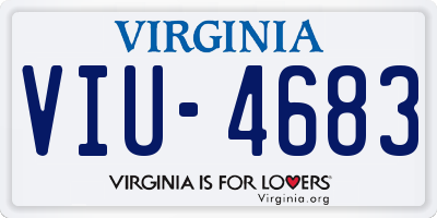VA license plate VIU4683