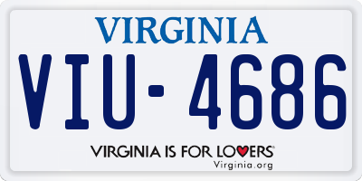 VA license plate VIU4686