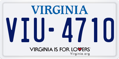 VA license plate VIU4710