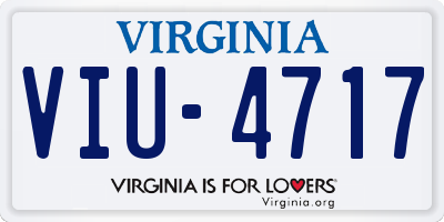 VA license plate VIU4717