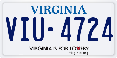 VA license plate VIU4724