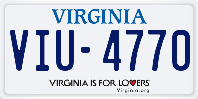 VA license plate VIU4770