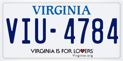 VA license plate VIU4784