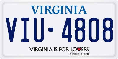 VA license plate VIU4808