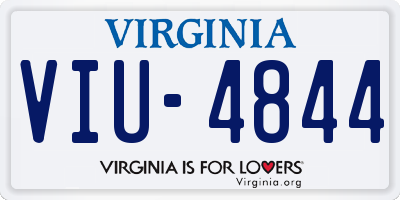VA license plate VIU4844