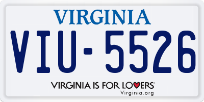 VA license plate VIU5526