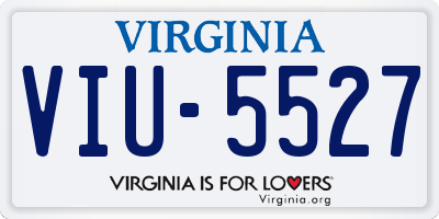 VA license plate VIU5527