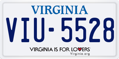 VA license plate VIU5528