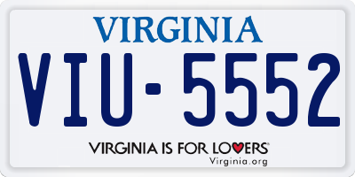VA license plate VIU5552