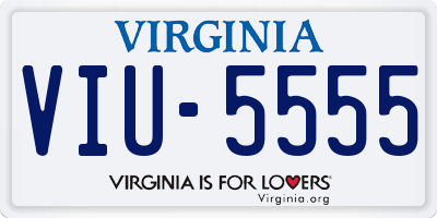 VA license plate VIU5555