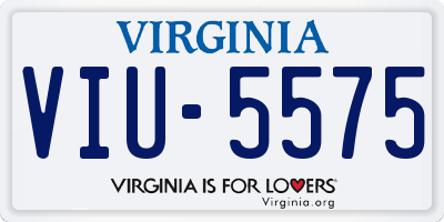 VA license plate VIU5575