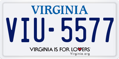 VA license plate VIU5577