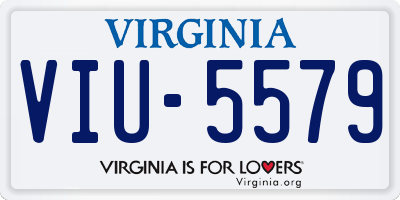 VA license plate VIU5579