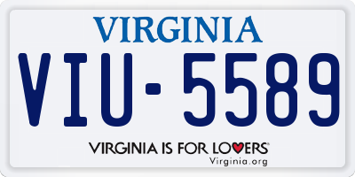 VA license plate VIU5589