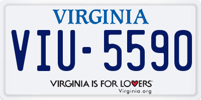 VA license plate VIU5590