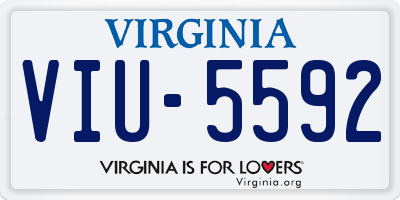 VA license plate VIU5592