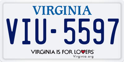 VA license plate VIU5597