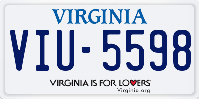 VA license plate VIU5598