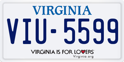 VA license plate VIU5599