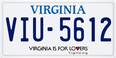 VA license plate VIU5612