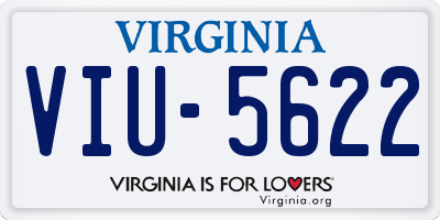 VA license plate VIU5622