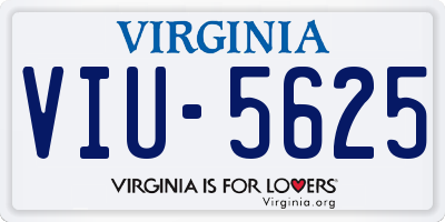 VA license plate VIU5625