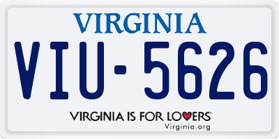 VA license plate VIU5626