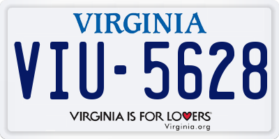 VA license plate VIU5628