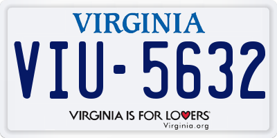 VA license plate VIU5632