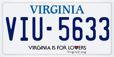 VA license plate VIU5633
