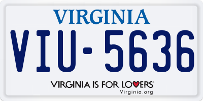 VA license plate VIU5636