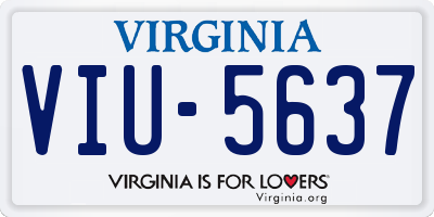 VA license plate VIU5637