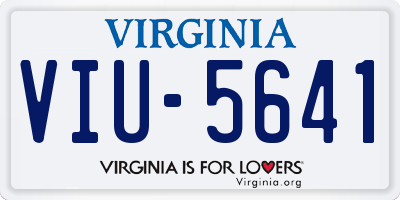 VA license plate VIU5641