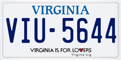 VA license plate VIU5644