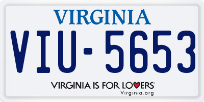 VA license plate VIU5653