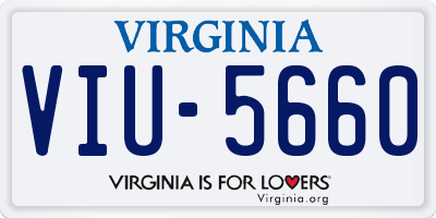 VA license plate VIU5660